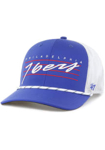 47 Philadelphia 76ers Downburst Trucker Adjustable Hat - Blue