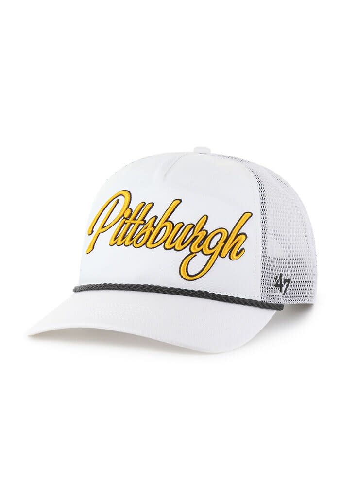 47 Pittsburgh Pirates OVERHAND MESH 47 HITCH Adjustable Hat White