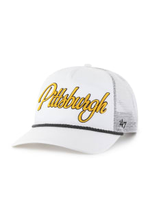 47 Pittsburgh Pirates OVERHAND MESH 47 HITCH Adjustable Hat - White
