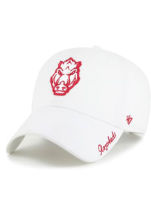 47 Arkansas Razorbacks White Miata Clean Up Womens Adjustable Hat