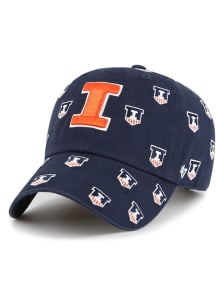 Illinois Fighting Illini 47 Confetti Clean Up Womens Adjustable Hat - Navy Blue