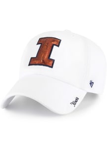 Illinois Fighting Illini 47 Sparkle Womens Adjustable Hat - White