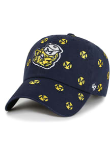 47 Michigan Wolverines Navy Blue Confetti Clean Up Womens Adjustable Hat