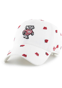 Wisconsin Badgers 47 Confetti Clean Up Womens Adjustable Hat - White