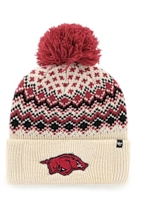 47 Arkansas Razorbacks White Elsa Cuff Womens Knit Hat