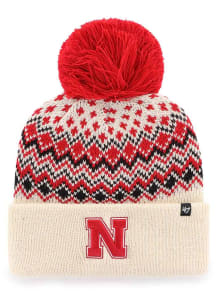 47 Nebraska Cornhuskers White Elsa Cuff Womens Knit Hat