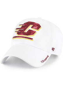 47 Central Michigan Chippewas White Sparkle Womens Adjustable Hat