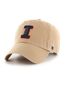 47 Illinois Fighting Illini Clean Up Adjustable Hat - Khaki