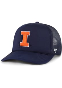 47 Navy Blue Illinois Fighting Illini Foam Front Mesh Trucker Adjustable Hat