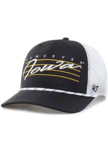 47 Black Iowa Hawkeyes Downburst Trucker Adjustable Hat