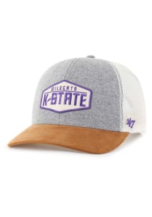 47 Grey K-State Wildcats Drover Trucker Adjustable Hat