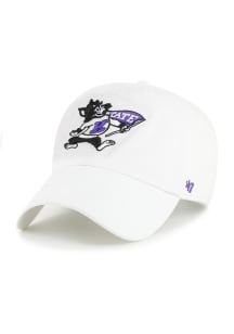 47 White K-State Wildcats Clean Up Design Adjustable Hat