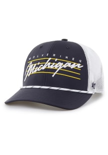 47 Navy Blue Michigan Wolverines Downburst Trucker Adjustable Hat