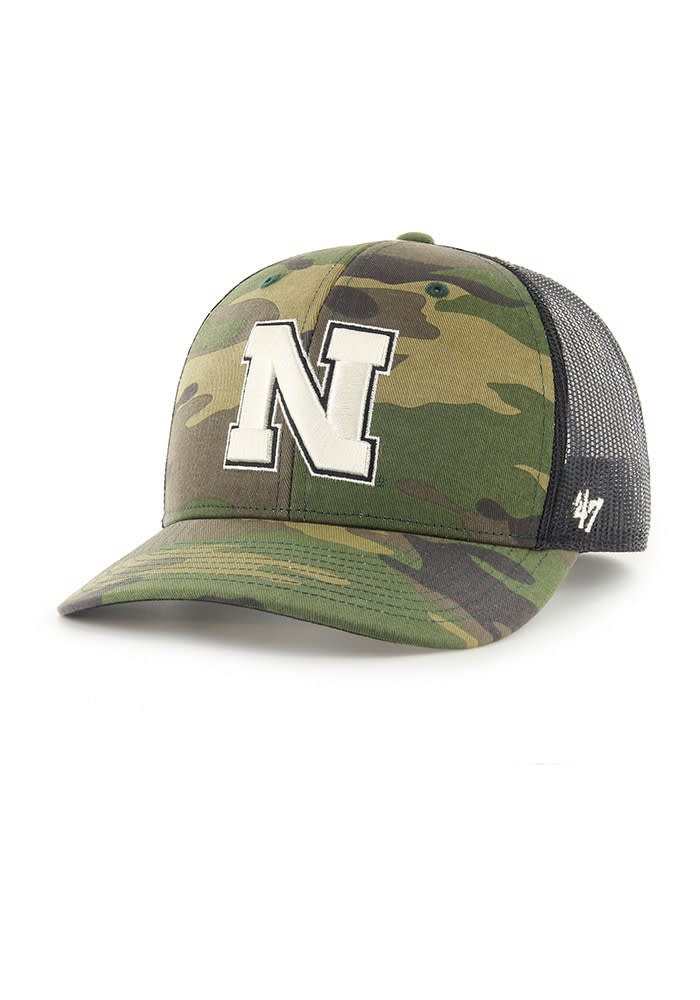 47 CAMO Nebraska Cornhuskers Camo Trucker Adjustable Hat 48019107