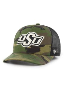 47 Oklahoma State Cowboys Camo Trucker Adjustable Hat - Green