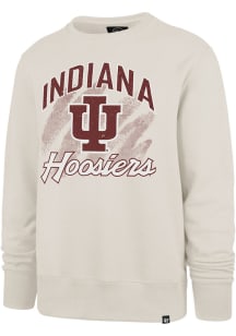 Mens Indiana Hoosiers White 47 Shader Headline Crew Sweatshirt