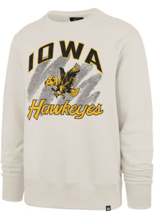 Mens Iowa Hawkeyes White 47 Shader Headline Crew Sweatshirt