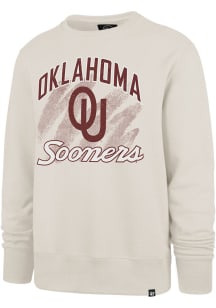 47 Oklahoma Sooners Mens White Shader Headline Long Sleeve Crew Sweatshirt