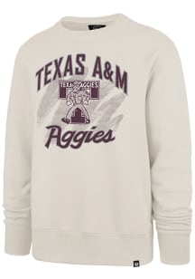 47 Texas A&amp;M Aggies Mens White Shader Headline Long Sleeve Crew Sweatshirt