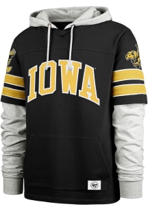 Mens Iowa Hawkeyes Black 47 Blitz Cornerback Long Sleeve Fashion Hood