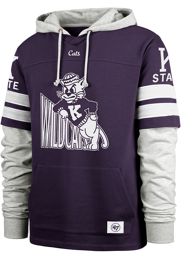 47 KState Wildcats Mens PURPLE Blitz Cornerback Long Sleeve Fashion Hood