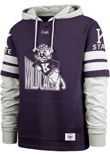 Mens K-State Wildcats Purple 47 Blitz Cornerback Long Sleeve Fashion Hood