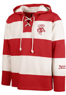 Mens Wisconsin Badgers Red 47 Flex Fair Catch Long Sleeve Fashion Hood