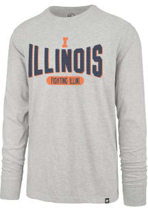 Mens Illinois Fighting Illini Grey 47 Outstretch Franklin Long Sleeve Fashion T Shirt