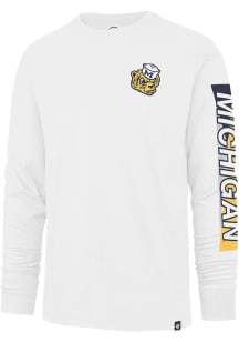 47 Michigan Wolverines White Pro Style Franklin Long Sleeve Fashion T Shirt