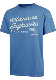 47 Kansas Jayhawks Blue Carrick River Short Sleeve Fashion T Shirt