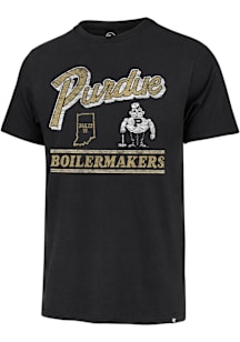47 Purdue Boilermakers Black Fly By Franklin Short Sleeve Fashion T Shirt