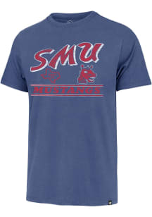 47 SMU Mustangs Blue Fly By Franklin Short Sleeve Fashion T Shirt