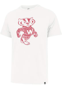 Wisconsin Badgers White 47 Premier Franklin Design Short Sleeve Fashion T Shirt