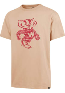 47 Wisconsin Badgers Tan Imprint River Short Sleeve Fashion T Shirt