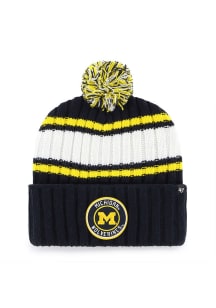 Michigan Wolverines 47 Plateau Cuff Mens Knit Hat - Navy Blue