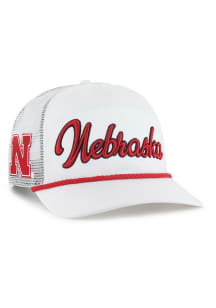 47 White Nebraska Cornhuskers OVERHAND MESH 47 HITCH Adjustable Hat