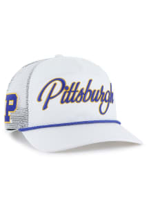 47 Pitt Panthers OVERHAND MESH 47 HITCH Adjustable Hat - White