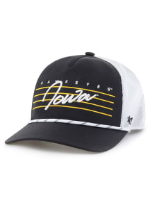 47 Black Iowa Hawkeyes DOWNBURST MESH 47 HITCH Adjustable Hat