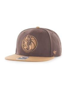 47 Dallas Mavericks Brown No Shot 2T Captain Mens Snapback Hat