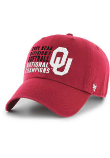 47 Oklahoma Sooners 2024 Women's College World Series Clean Up Adjustable Hat - Red