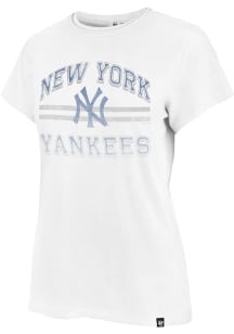 47 New York Yankees Womens White Frankie Short Sleeve T-Shirt