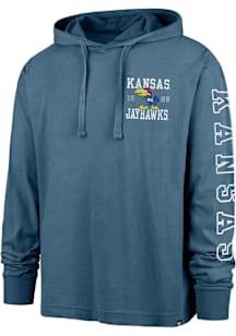 47 Kansas Jayhawks Mens Blue Breakwater Montauk Long Sleeve Hoodie