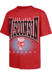 Wisconsin Badgers Red 47 Hot Corner Foundation Short Sleeve Fashion T Shirt