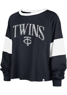 47 Minnesota Twins Womens Navy Blue Upside LS Tee
