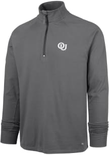 47 Oklahoma Sooners Mens Grey Imprint Forward Long Sleeve Qtr Zip Pullover