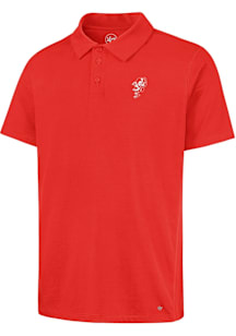 Mens Ohio State Buckeyes Red 47 Imprint Forward Short Sleeve Polo Shirt