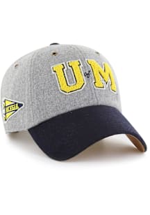 47 Michigan Wolverines SCL BLOCK 47 CLEAN UP Adjustable Hat - Grey