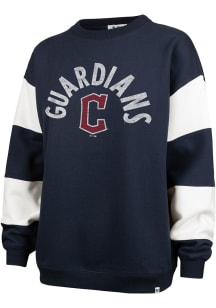 47 Cleveland Guardians Womens Navy Blue City Connect Euphus Crew Sweatshirt