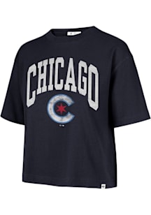47 Chicago Cubs Womens Navy Blue City Connect Shale Short Sleeve T-Shirt