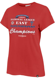 47 Philadelphia Phillies Womens Red 2024 Division Champs Short Sleeve T-Shirt